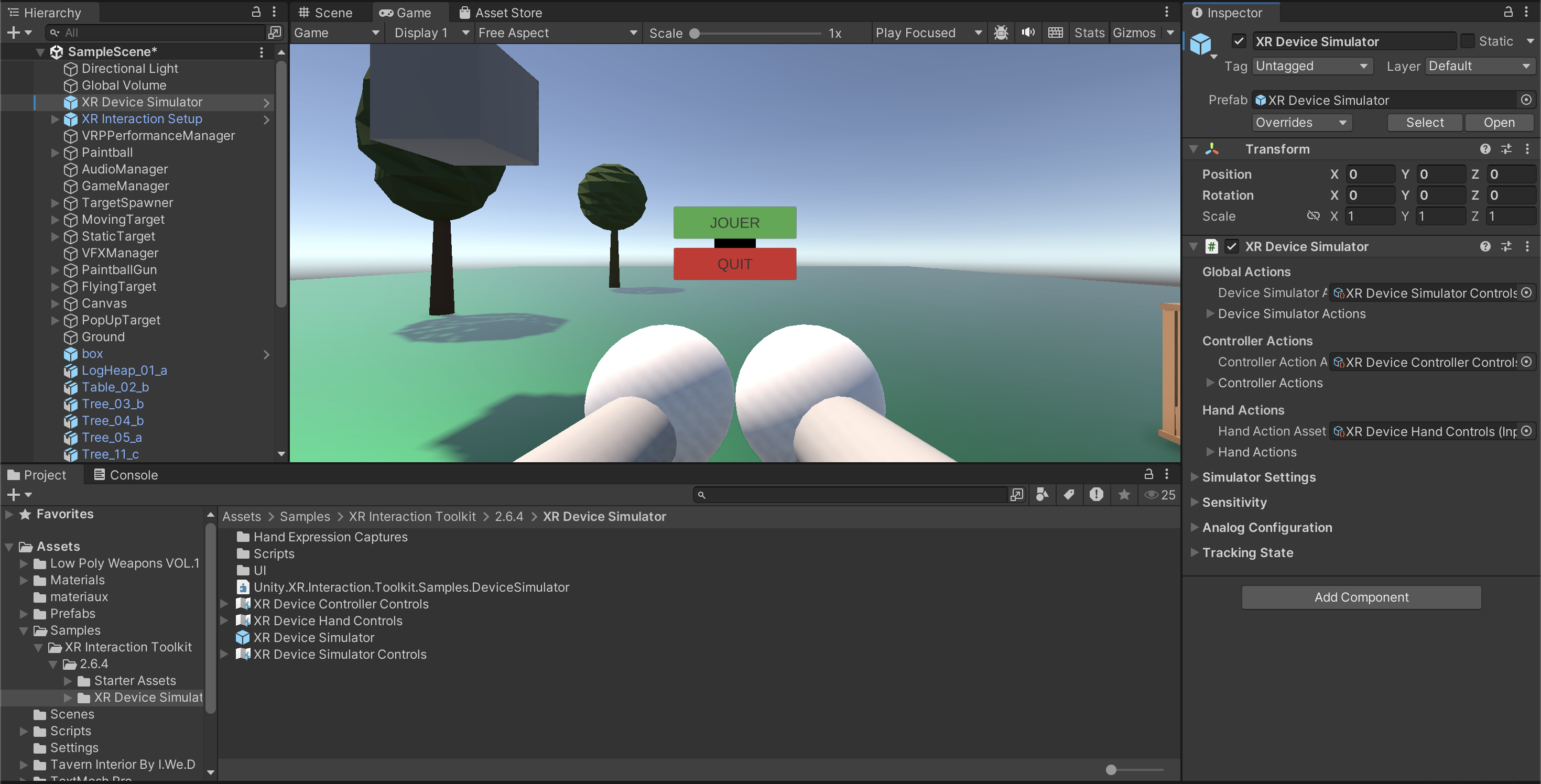 Capture d'écran Unity